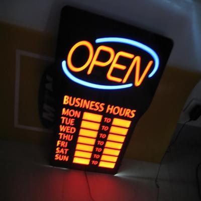 China Instant Vacuum Forming Backlit Working Hour Led Open Sign for sale