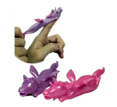 China Other Unicorn Stretch Slingshot Catapult Finger Ejection Toys Kids TPR Shooting Flying Animal Toys for sale