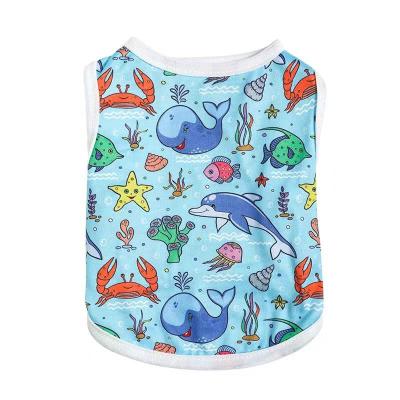 China Wholesale Clothes Pet Luxury Low Moq Cartoon Style Printing Viable Designer Cheap Puppy Dog Clothes for sale