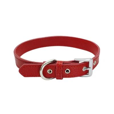 China Wholesale High Quality Classic Custom Logo Dog Collars Metal Buckle Leather Dog Collar for sale