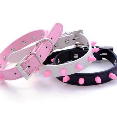 China 2022hot Portable Custom Made PU Leather Spike Waterproof Dog Collar Sustainable Dog Collar for sale