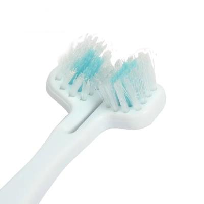 China Viable Wholesale Double Heads Cat Dog Toothbrush Pet Ultra-fine Cleaning White Toothbrush for sale