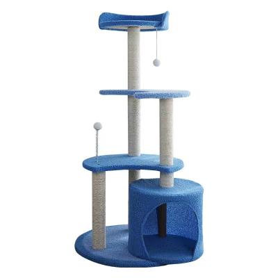 China Hot Selling Sustainable Three-Layer Climbing View Cat Scratching Post Modern Luxury Stable Soft Treehouse for sale