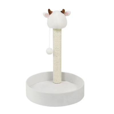 China Toy Safe Soft Comfortable Cat New Viable Cute Interactive Tree Small Scratch Ball Cat Scratch Post for sale