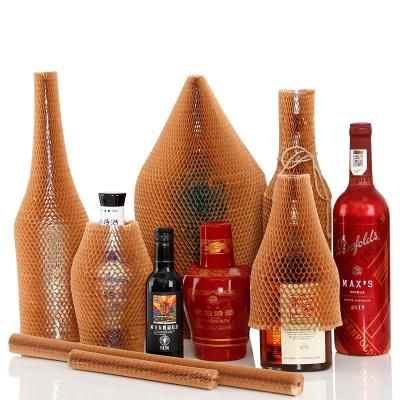 China Hot Selling Wine Bottle Protector Sleeve Honeycomb Protective Paper Sleeve Honeycomb Packing Sleeve for sale