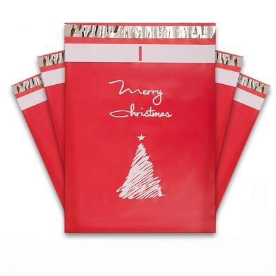 China Candy Cane Christmas Gift Packaging Mail Polybag Polymailer Poly Mailers Mailing Bags Christmas Poly Mailers Shipping Bags for sale