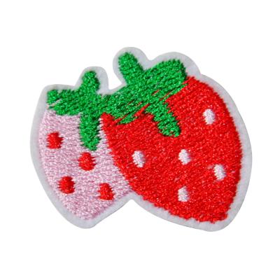 China Free Sample 3D Strawberry Embroidery Patch for sale