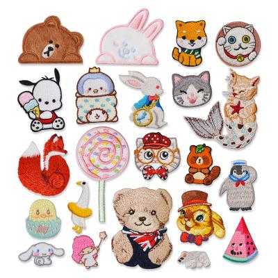 China Popular 2022 Viable Diy Custom Iron On Cartoon Lollipop Watermelons Fruit Embroidered Patches For Apparel for sale