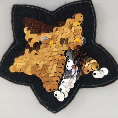 China Custom 3D Star Sequin Patches Cat Reversible Sequin Patches For Clothing for sale