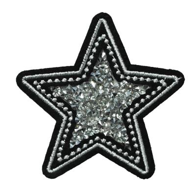 China 2020 Factory Supply Custom Star Applique Embroidery 3D With Embroidered Stone Designs Patches Custom Badge Custom Color PVC Fabric for sale