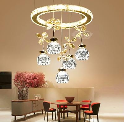 China Postmodern Crystal Top Light Luxury Crystal Fancy Villa Living Room Large Pendant Lights For Home Decor Classic Crystal Flower Chandelier for sale