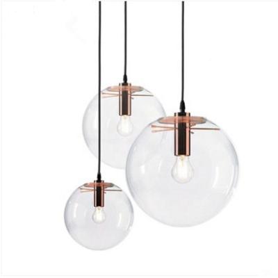 China American Simple Copper-plated Glass Chandelier Bedside Designer Lamp Three Head Modern Light Luxury Postmodern Dining Room Lamps for sale