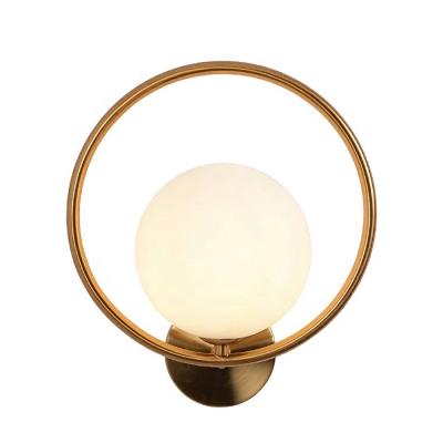 China Decorativel Lighting New Modern Decorative Stainless Steel Glass Ball Wall Lamp Sconce For Hotel Bedroom Wall Lamp for sale