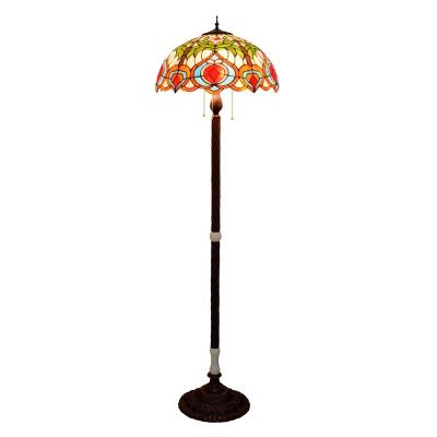 China Retro Mid Century European Large Living Room, Dining Room, Bedroom Floor Lamp, American Bar Lobby Vertical Colored Glass-Glass Lamp for sale