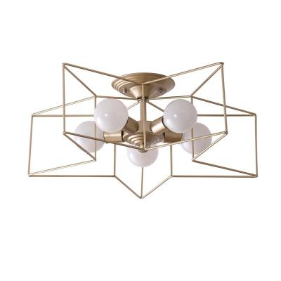 China Industrial Nordic modern single lamps romantic creative gold lamp bedroom hall ceiling lamp for sale