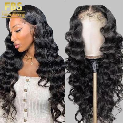 China Can Be Dyed And Ironed FBS Hot Selling Cheap High Quality Anime African Braided Lace Wigs In 13 By 6 HD Transparent Loose Wave Lace Front Wigs for sale