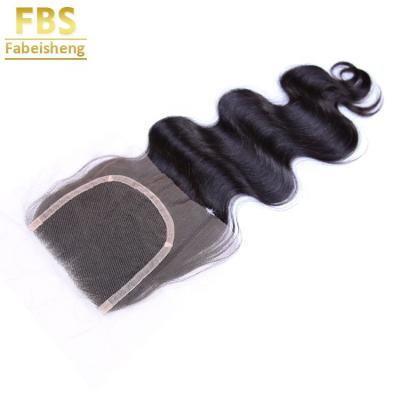 China Brazilian Raw Virgin Hair FBS Cuticle Aligned Hair, 100% Hairpiece, Thin Transparent Swiss Lace Body Wave Hair 4x4 Closure for sale