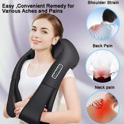 China Hot New Radio Body Press Finger Black Neck Massager Smart Electric Remote Control Neck Massager Shoulder And Neck Dual Back for sale