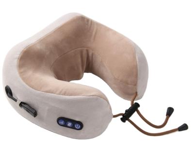 China Electric U Shaped Massage Pillow Neck Vibration Massage Pillow Travel Pillow Protect Neck Massage for sale