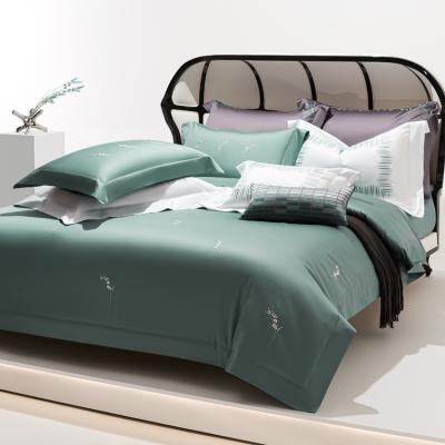 China Folded High Quality  100  Pieces Long-staple Cotton comforter sets bedding luxury green duvet cover for sale