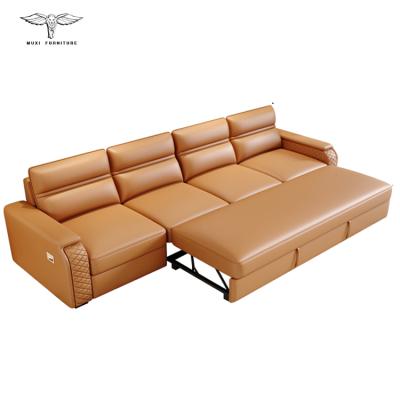 China Electric Function Sofa Bed Storage Combination of Sofa Cabin Leather Sofa First Layer Cowhide Massage Space for sale