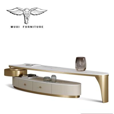 China Modern Unique Design Living Room Mesa De Tv Tea Table And TV Cabinet Combination (Other) Luxury Adjustable Lightweight Furniture for sale