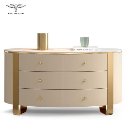 China Foshan Furniture Adjustable Design (Height) Metal Sideboard Stainless Steel Gold Antique Sideboard for sale