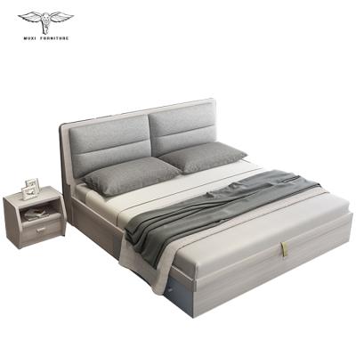 China Modern Minimalist Multifunctional Nordic Storage High Bed Master Bedroom Boxed Storage Bed Slat Storage Bed for sale