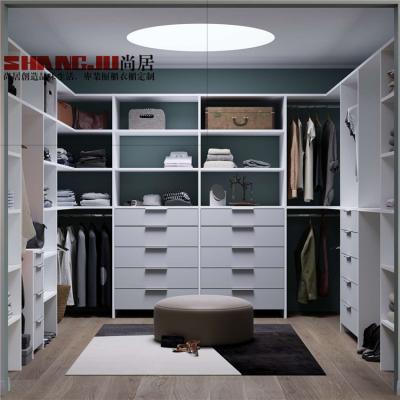 China Factory wholesale price luxury style sliding glass door open walk in wardrobe closet for sale