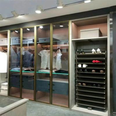 China Modern Metal Frame Factory Price Style Door Shoes Glass Wardrobe Design for sale