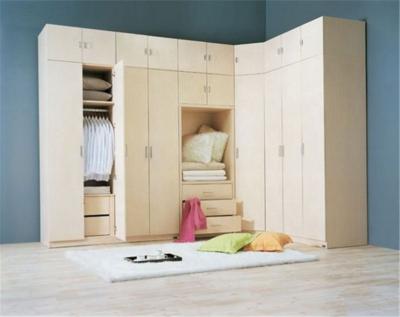 China Durable Corner Wooden Closet Uniform Wardrobe for sale