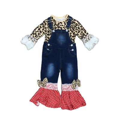 China Comfotable Girlymax 2021 New Design Children's Fashionable Cute Baby Clothes Leopard Girls' Dressing Sets for sale