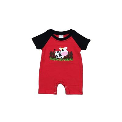 China Comfotable summer boys scare cotton romper kids clothing boutique short sleeve farm newborn baby clothes for sale