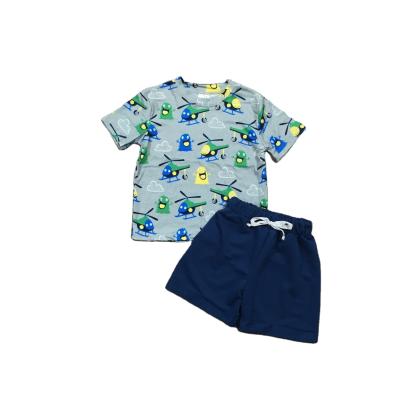 China New Style Casual Baby Kids Boys Summer Cotton Clothes Children Clothing Set Short Sleeve Tops Shorts Casual Outfits for sale