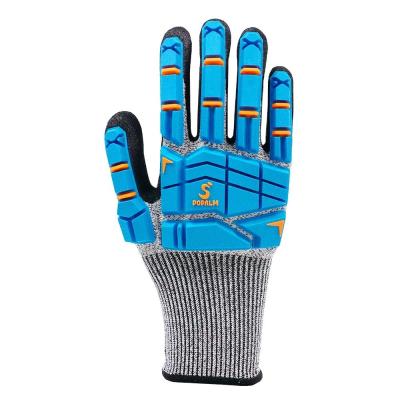 China Blue TPR Anti-collision Abrasion-resistant Safety Gloves Touch-screen Anti-cutting Work Gloves for sale