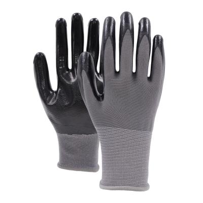 China Guantes de trabajo de nylon gris de calibre 13, guantes de trabajo antideslizantes resistentes a la abrasión en venta