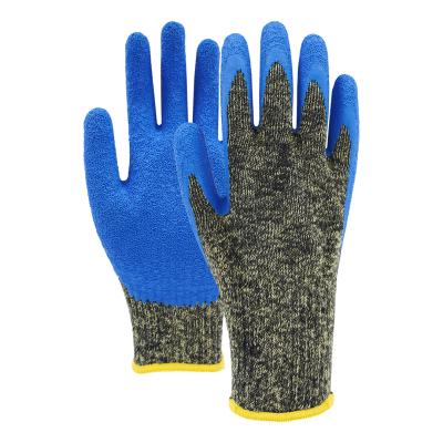 China Guantes de trabajo con recubrimiento de látex de rizos resistentes al fuego Guantes de trabajo de seguridad de punto en venta