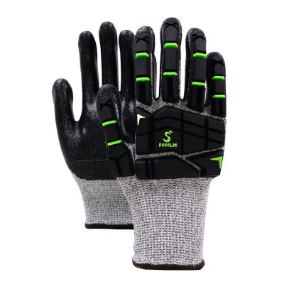 China 13 Gauge HPPE Cut Proof Nitrile Coating Impact Resistant TPR Gloves Durable Grip for sale