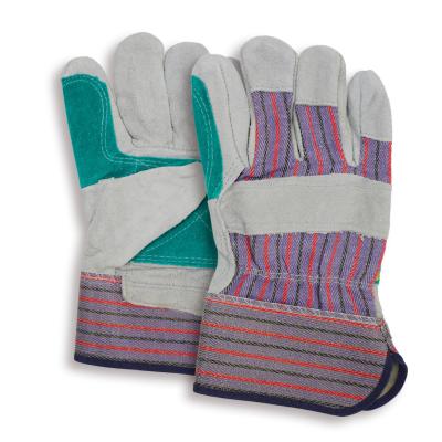 China Guantes de soldadura de cuero resistentes Antiderrapante Guantes de palma de cuero reforzados en venta