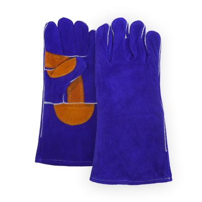 China Cowhide Leather Gloves Wear Resistant Extended Leather Palm Gloves Protection for sale