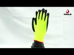 POPALM 13 Gauge Nylon Seamless Knitted Latex Wrinkling Coated Durable Gardening Gloves