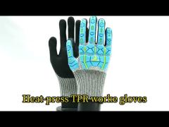 Anti Cut Anti Collision Sandy Nitrile Anti Abrasion Anti Slip Machine TPR Impact Gloves For Hands Protection