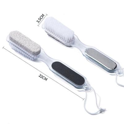 China Multifunctional 4 In 1beauty Salon Pumice Stone Foot File With Nail Brush for sale