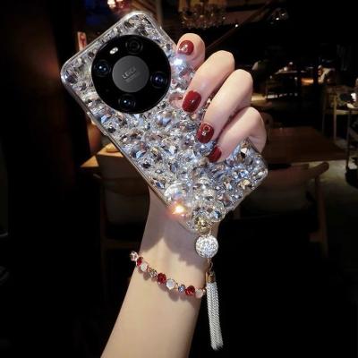 China Luxury Diamond Perfume Bottle Shaped Handmade Shockproof Glossy Phone Case Cover For Huawei Mate 40pro 30 pro for sale