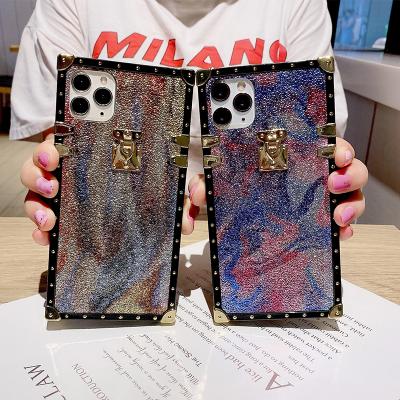 China 2021 Rainbow Pattern Glitter Square Phone Shockproof Case For Huawei P40 pro P30 lite 20 Y9 2019 Bling Colorful Soft Shockproof Case for sale