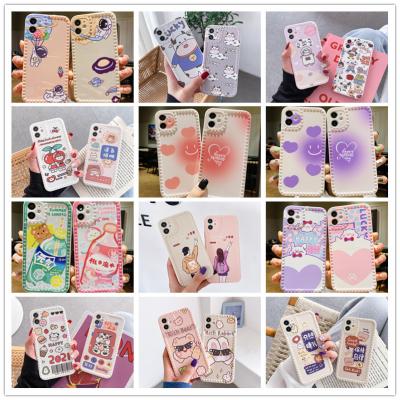 China Cool Cute Game Bear Photo Frame Girl Love Heart Contrast Color Phone Cases Cell Phone Case For 12 11 pro Max Mini 7 8 X plus XS XR for sale