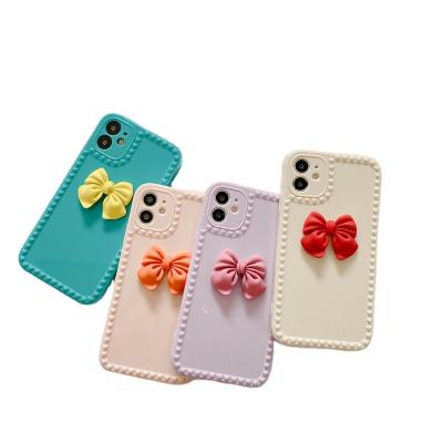 China Cute arc tpu design contrast color cell phone case luxury mobile women cover protect phone case max IP 7-13 pro for sale