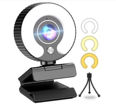 China ABS Plastic Streaming Camera Streaming Webcam with Ring Light HD 1080P Gaming Webcam USB Webcams Compatible with Laptop, Desktop, Mac, PC, for sale