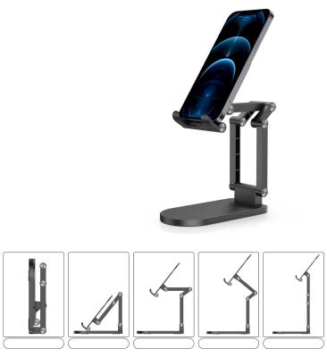 China PORTABLE Phone Stand with Bigger Base, Upgraded Foldable Adjustable Aluminum Phone Holder Stand Dock Desk Cradle for All Smartphones for sale