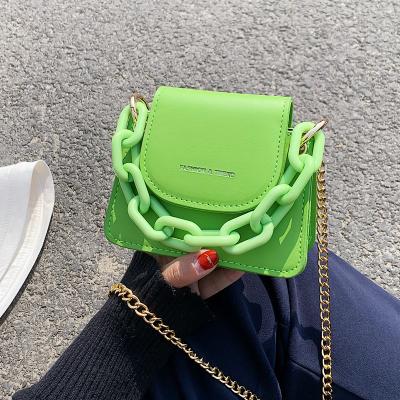 China Women Fashion Wholesale Price Summer Candy Solid Color Small Clutch Pu Leather Mini Handbag Ladies Purses Shoulder Chain Packing for sale